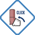 Diagram showing how to close inhaler